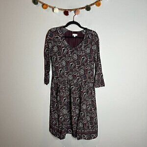 Garnet Hill purple paisley patterned dress